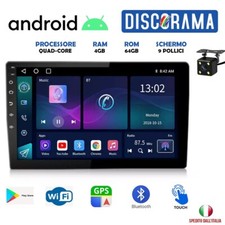 AUTORADIO ANDROID 4GB RAM 64GB ROM 9 POLLICI 2DIN STEREO AUTO BLUETOOTH WIFI GPS