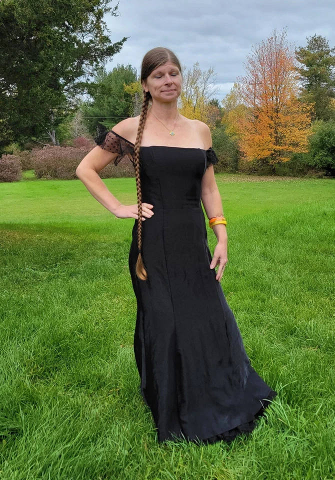 Vestido saxo sirena gunne negro vintage talla 9 Morticia Foto 4 de 4