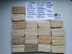 18 BARS VARIETY GOAT MILK SOAP HAPPY GOAT CREAMERY PURE ESSENTIAL OIL CHEAP BULK