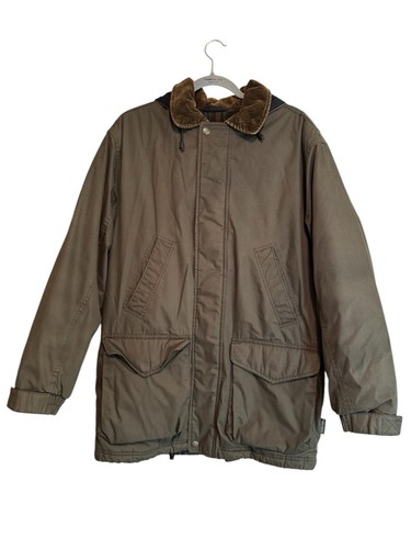 Pacific Trail Men's Parka Dark Green Size M Corduroy Collar Flannel Lined Jacket