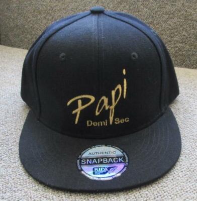 Authentic Embroidered BLACK PAPI Demi Sec Baseball Cap  NEW w/SNAPBACK sticker
