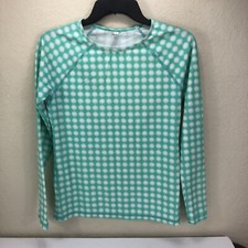 Vineyard Vines Rashguard Green Gingham Active Swim Shirt Top Womens Small