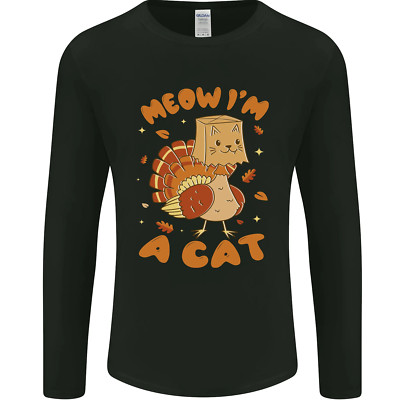 Thanksgiving Christmas Turkey Ich Bin Eine Katze Herren Langarm Maglietta
