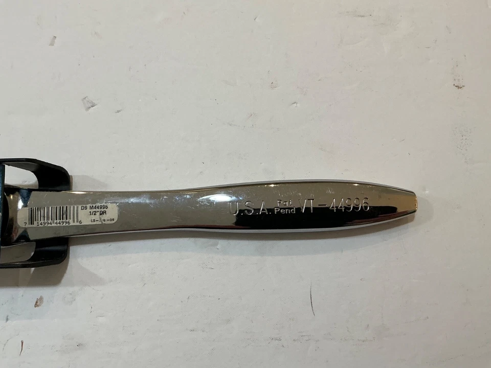 NOS Craftsman 1/2" drive thin profile fully polished ratchet 44996 VT USA made - Image 3 of 4