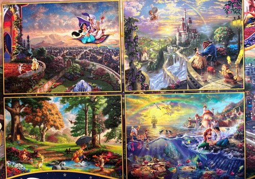Disney Thomas Kinkade 4 Pack 500 Piece Puzzles Lion King Peter Pan ...