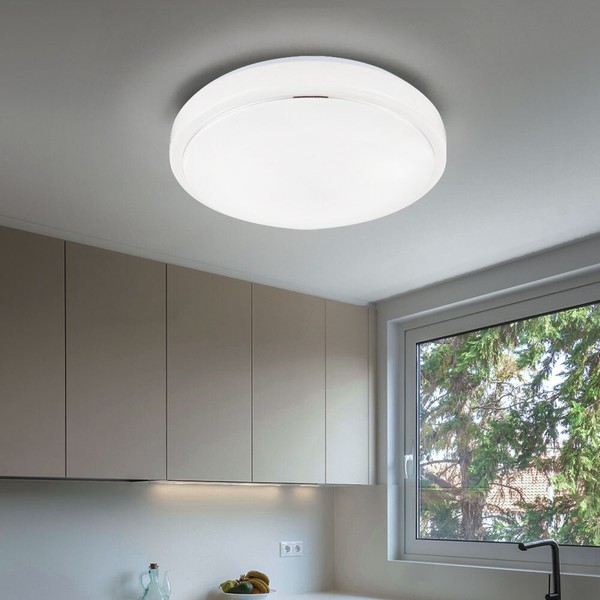 Deckenleuchte Wohnzimmerlampe Flurleuchte Led Dimmbar Alu Weiß Rund KüChenlampe-image