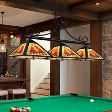 Vintage Pool Table Light, 3-Light Rustic Bill...