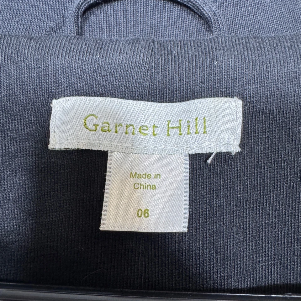 Blazer tejido jersey algodón negro Garnett Hill para mujer talla 6 minimalista carrera otoño Foto 4 de 4