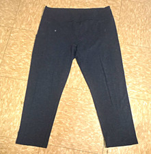No nonsense Women's Black Solid Ankle Leggings Stretch Cotton Blend Size L