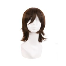 MapofBeauty 14 Inch Short Wolf Tail Side Bangs Party Wig, Brown... FAST USA SHIP