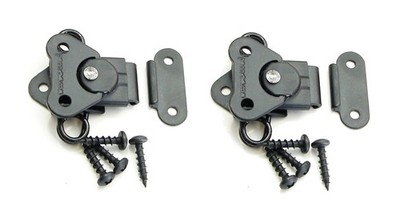 (2 PACK) PENN ELCOM 7365BK/0334BK Butterfly Latch & Keeper w/Screws - BLACK