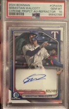 Topps 2024 Bowman Chrome Sebastian Walcott RC Auto Refractor  025/499 PSA 10