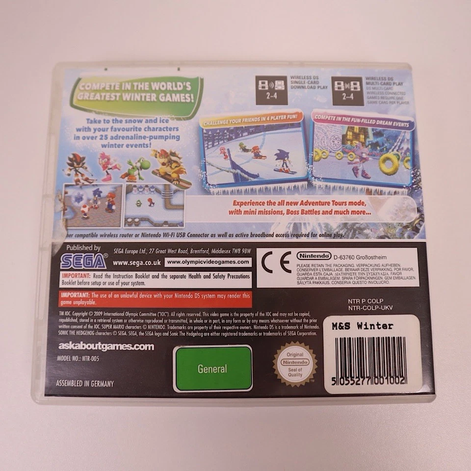Mario & Sonic Olympic Winter Games Nintendo DS 3DS Complete Manual VGC - Image 2 of 3
