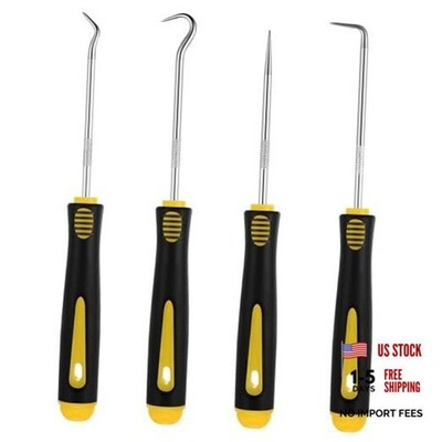 WILLBOND 4 Pcs Pick and Hook Set Precision Automotive 6.5 Inches Yellow