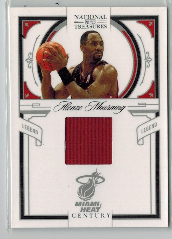 2009-10 National Treasures Alonzo Mourning Game Used Jersey Card Heat /99
