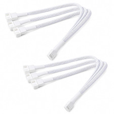 2 Pack 4 Pin PWM Fan Splitter Cable, White