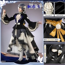Black Butler Ciel Phantomhive Tuxedo Cosplay Costume Ring Headwear Eye Mask Coat