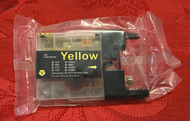 Brother Compatible Sealed Yellow Ink Cartridge 12BY 40Y 71Y 73Y 400Y 1220Y 1240Y