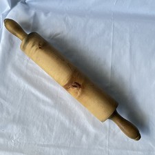 Vintage Munising Tiger Maple Wood Rolling Pin 17.5" Signed
