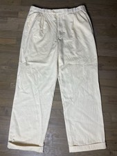 Zanella Beige Men Flat Front Trousers Dress Pants Sz 36 Italy Classic High Rise