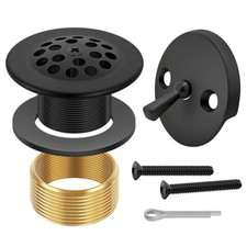 Matte Black Trip Lever Bathtub Drain Tub Trim Set with Trip Lever Overflow Fa...