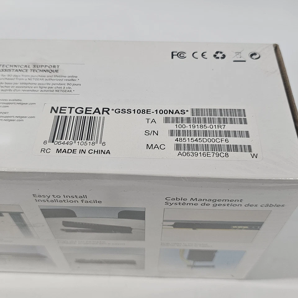 Netgear ProSafe GSS108E 8-Port Gigabit Managed Network Switch NEW SEALED - Image 3 of 3