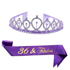 Birthday Crowns for Women 30  Fabulous Sash and Tiara One Size 36  Fabulous