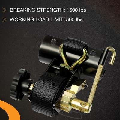Ladder Rack Ratchet Straps With J Hook 2in Black Tube Mount 1.5in X 7.5ft Re SET