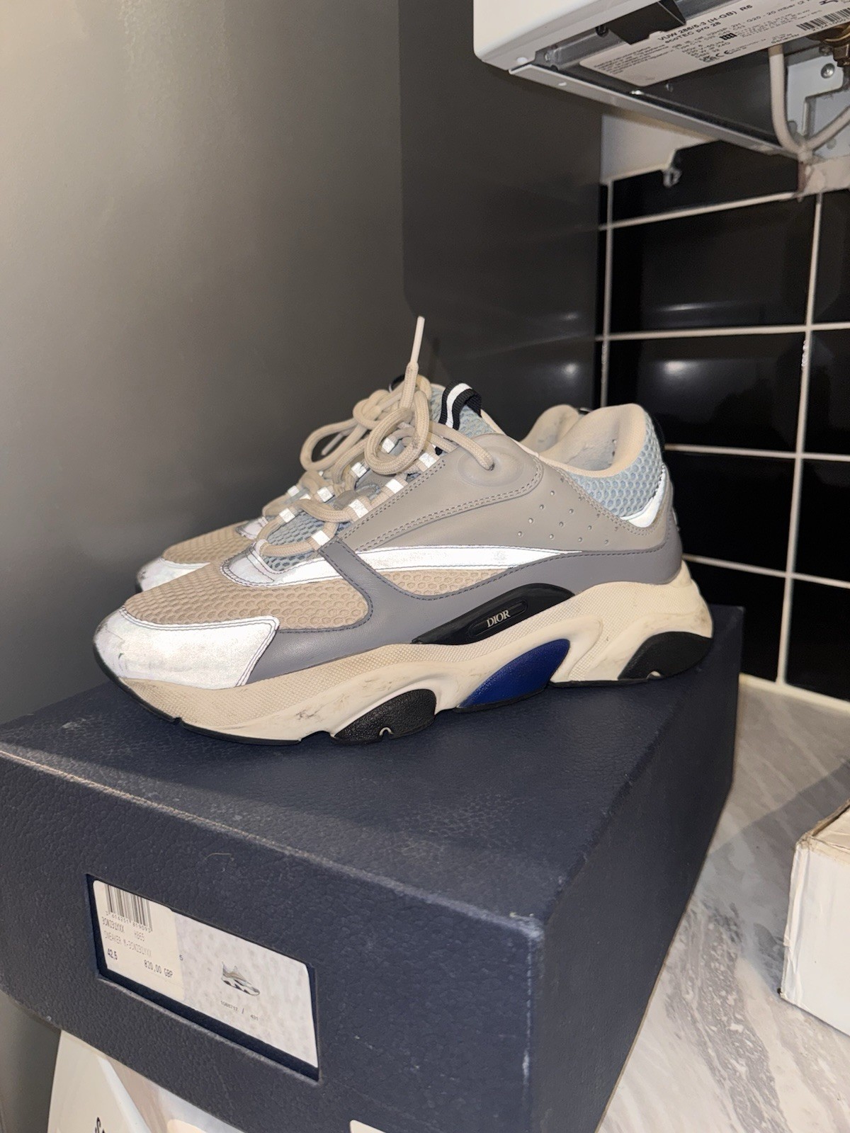 Dior B22 Baby Blue Trainers Size UK 7.5