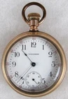 Antique American Waltham Traveler 15J Pocket Watch Sz 18 w/ Gold Filled Case