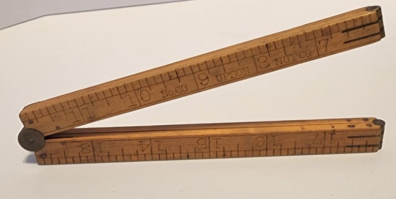 Antique Upson Nut Co. No. 68, 24 inch Folding Ruler