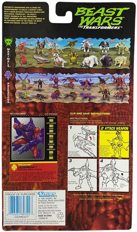 Transformers Beast Wars Lazorbeak 1996 Action Figure NEW Kenner Laserbeak - Image 2 of 3