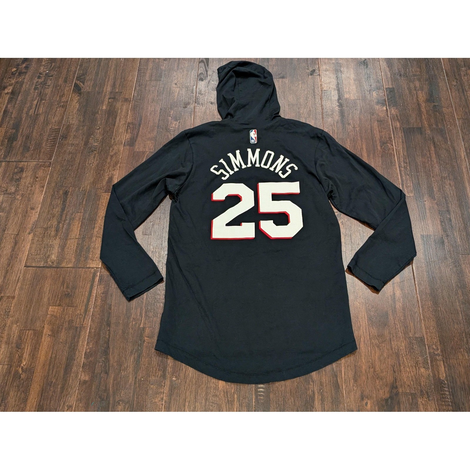 Nike Philadelphia 76ers T-Shirt Hoodie Mens S Black NBA Basketball Simmons #25 thumbnail 2