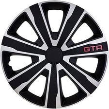 FÜR NISSAN MICRA 16" ZOLL RADKAPPEN SCHWARZ & SILBER RADZIERBLENDEN GTR 4 STÜCK