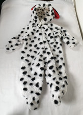 Vtg JC Penney Toddle Time Hooded Fuzzy Fleece Sleeper 0-6 Mos Dalmation Dog
