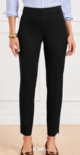 Talbots Women's Size 12P Petites Chatham Ankle Pants Slim Leg Black Side Zip