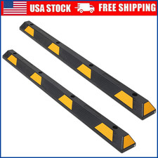 1 Pair Heavy Duty Curb Parking Garage Floor Stopper 72 Inch Rubber Parking Curb