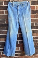 Vintage 70's Disco Orange Tab Hippie Boho Bell Bottom Jeans W32 L32 Levi s RARE
