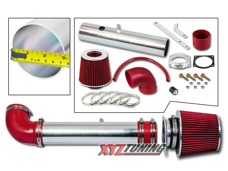 RED 2001 2002 2003 Ford F150 4.2L V6 Short Ram Air Intake Kit + Filter 3"