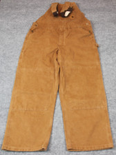 Carhartt Bib Overall Double Knee Men's 42X30 Actual 42X29 Brown Duck R06