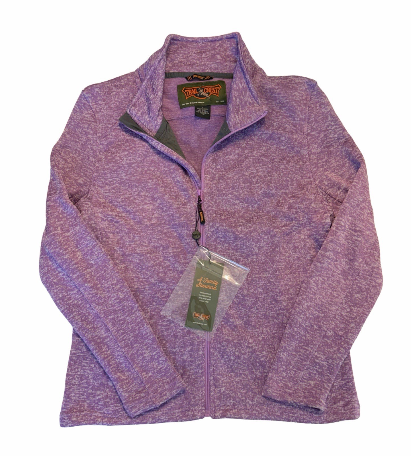 NWT Trailcrest Womens Full Zip Jacket Purple Outdoor Active Size Large NOS
