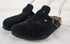 Birkenstock Betula Boston Black Suede Soft Footbed Clog EU 38 US 7 Narrow Note