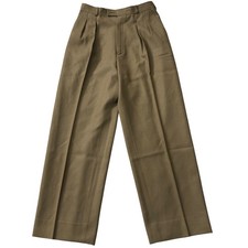 W/ FLAW 2HOLES Vintage Saint Laurent RiveGauche Wool Pleated WideLeg Trousers