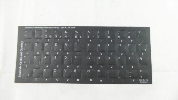Spanish Non-Transparent Opaque QWERTY Keyboard Stickers Overlays (Spain) - Image 2 of 3