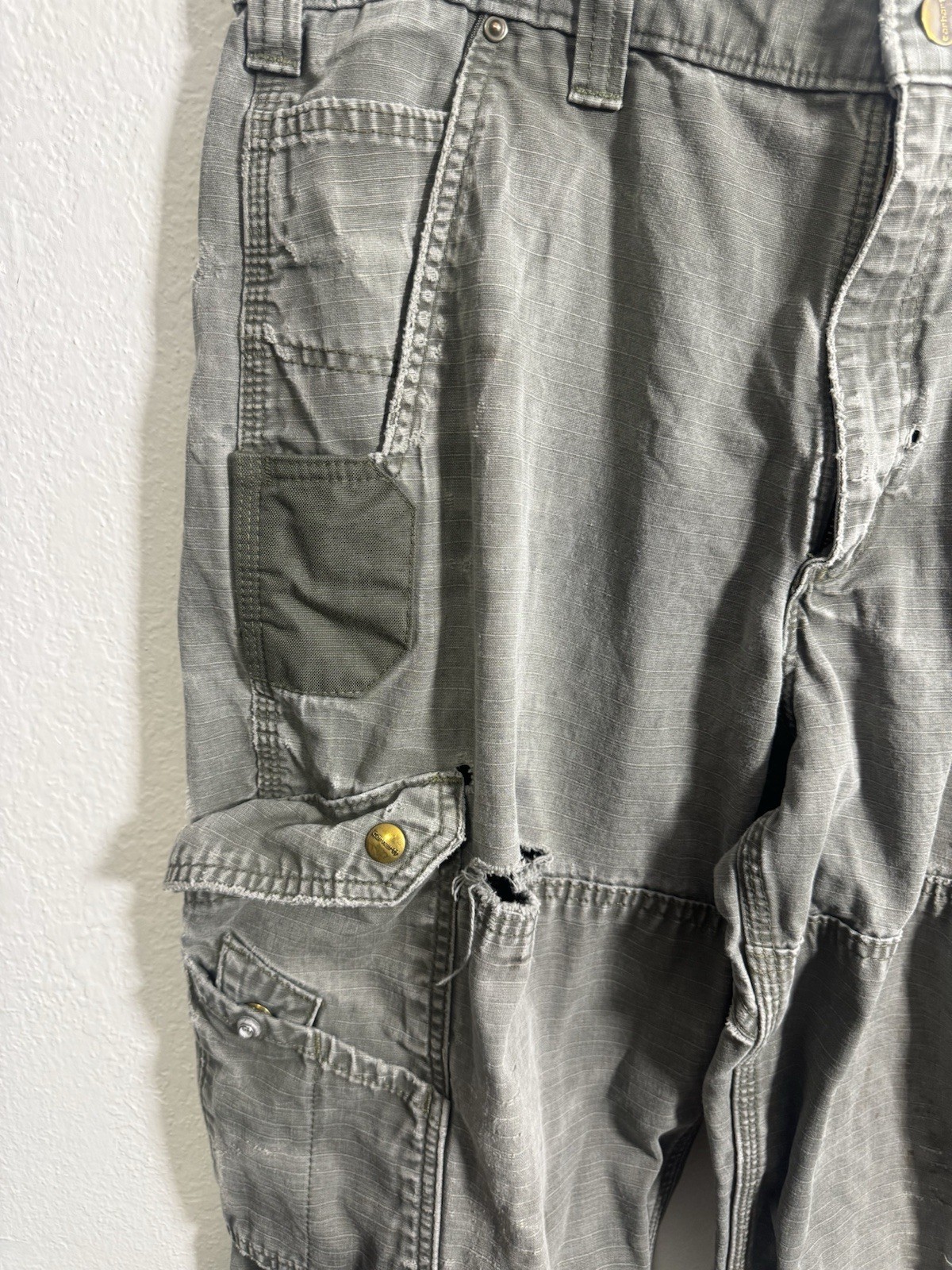 Vintage Carhartt Pants Mens 36x34 Gray Double Knee Relaxed Fit B342 MOS Utility thumbnail 2