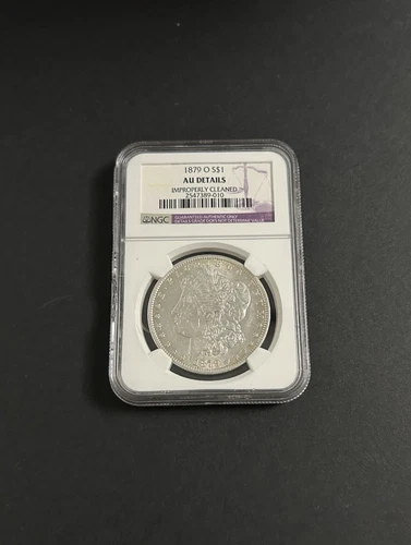1879-O Morgan Silver Dollar - NGC AU Details Improperly Cleaned - New Orleans $1