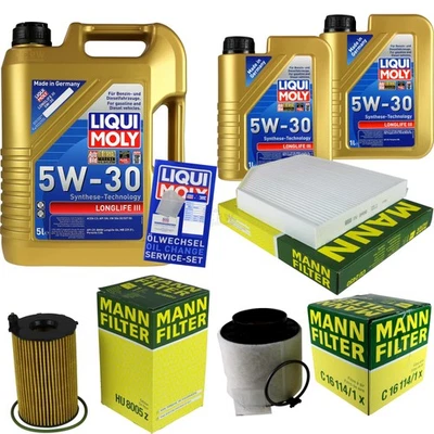 LIQUI MOLY, MANN-FILTER INSPEKTIONSKIT FILTER LIQUI MOLY ÖL 7L 5W-30 für Audi Q5 8R SQ5 TDI quattro 3.0