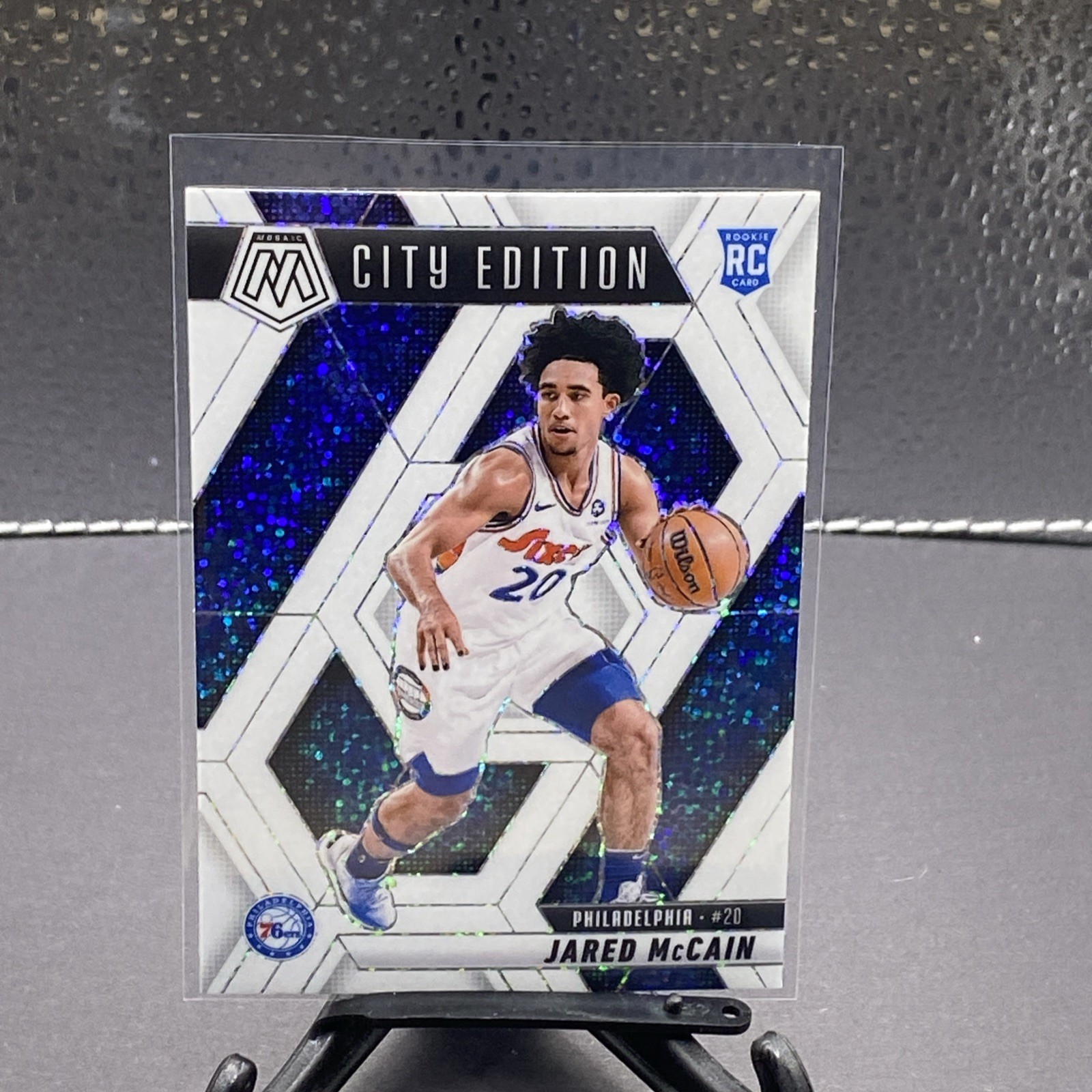 2024-25 Mosaic Jared McCain Rookie City Edition White Sparkle Prizm   SSP