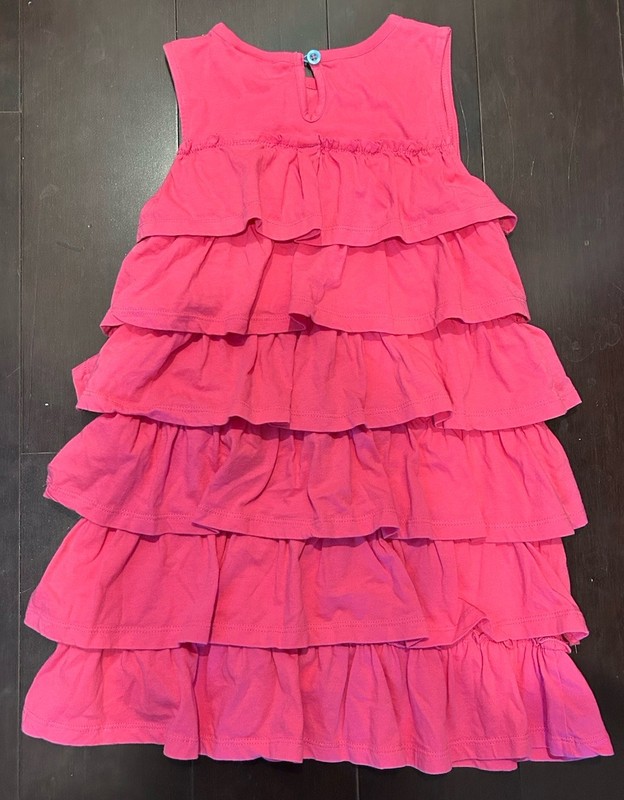 NWOT Mini Boden Sleeveless Ruffled Dress Pink 5-6 Y