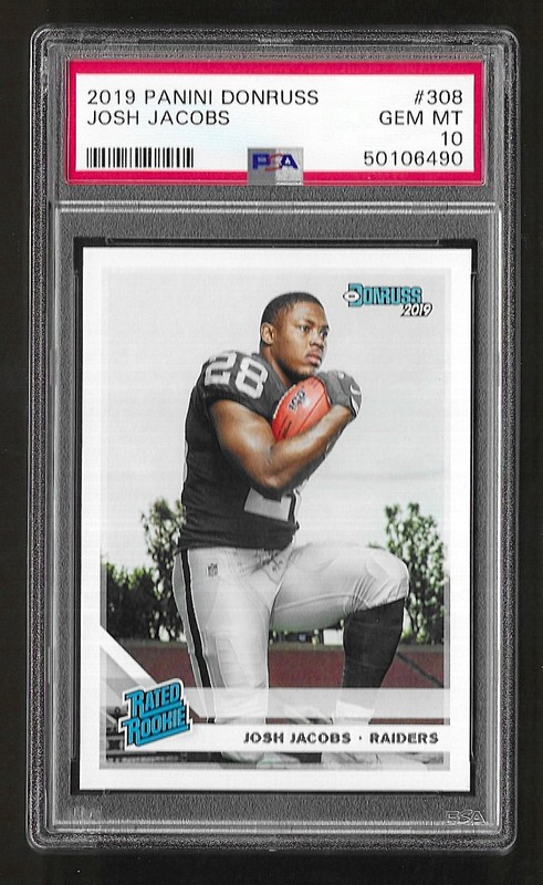 2019 Panini Donruss #308 Josh Jacobs RC Rookie PSA 10